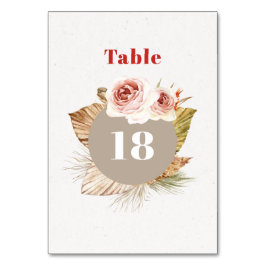 Wüste Blume boho blumenreiche Hochzeit Tischnummer