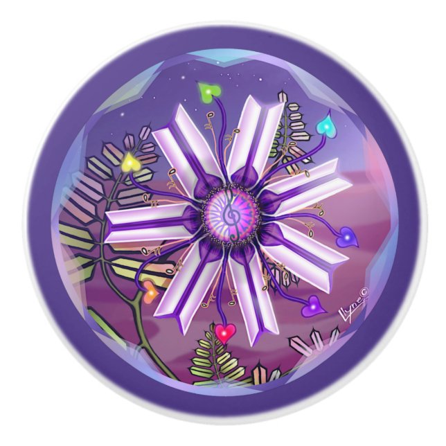 Wüste Blume  Keramikknauf (Vorderseite)