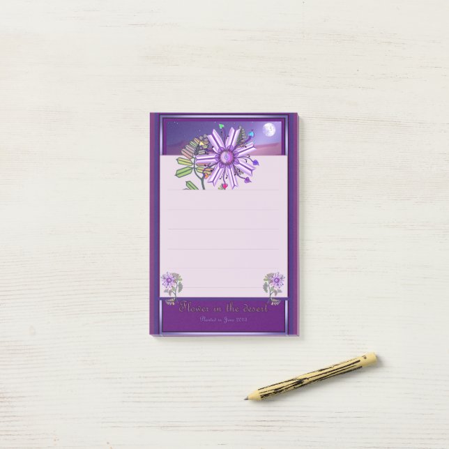 Wüste Blume  Post-it Klebezettel (Auf Schreibtisch)