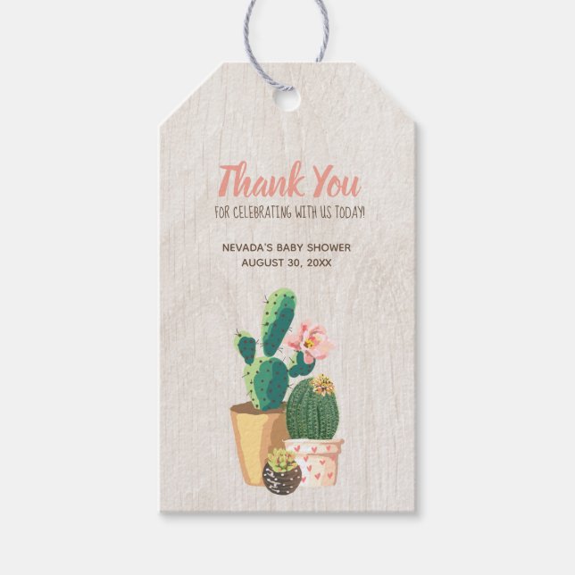 Wüste Blume & Rose Gold Glitzer Vielen Dank Geschenkanhänger (Vorderseite)