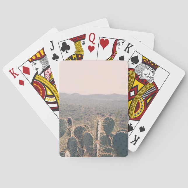 Wüste Boho LandschaftsFoto Arizona-Kaktus-| Spielkarten (Rückseite)