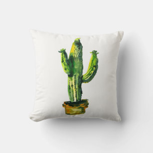 Wüste Cactus Pflanze Watercolor Südwestboho Kissen