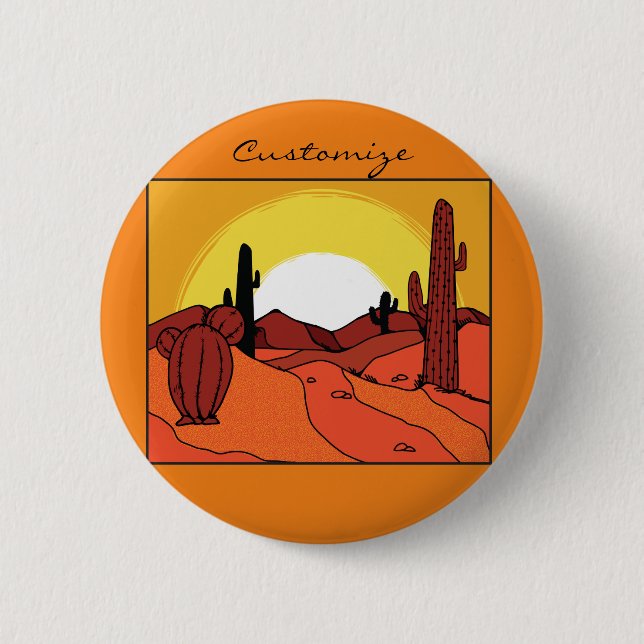 Wüste Cactus Sunset Thunder_Cove Button (Vorderseite)