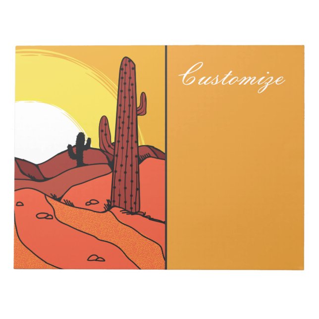Wüste Cactus Sunset Thunder_Cove Notizblock (Vorderseite)