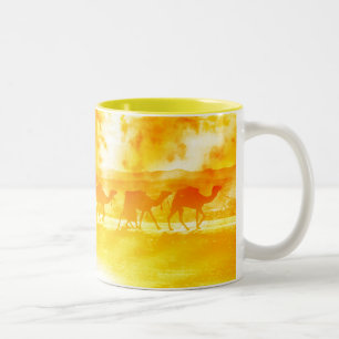 Wüste Camel Caravan Sunburst Keramik Tasse