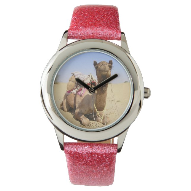 Wüste Camel Naher Osten Liebe Natur Schicksal Armbanduhr (Vorderseite)