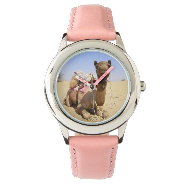 Wüste Camel Naher Osten Liebe Natur Schicksal Armbanduhr (Vorderseite)