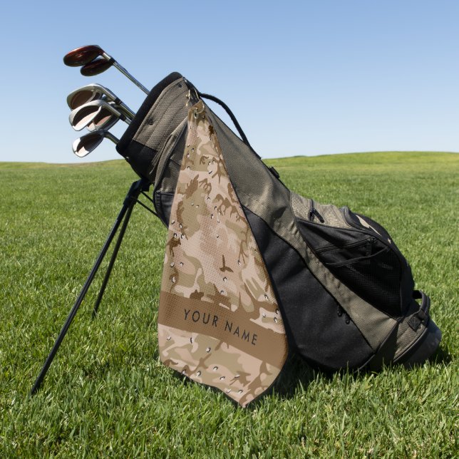 Wüste Camouflage Kieselsteine, Ihr Name, personali Golfhandtuch (Gras)
