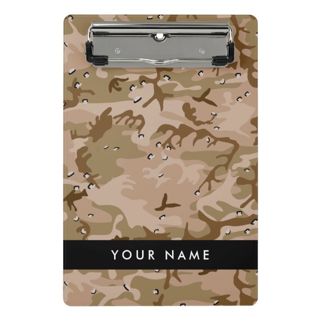 Wüste Camouflage Kieselsteine, Ihr Name, personali Mini Klemmbrett (Vorderseite)