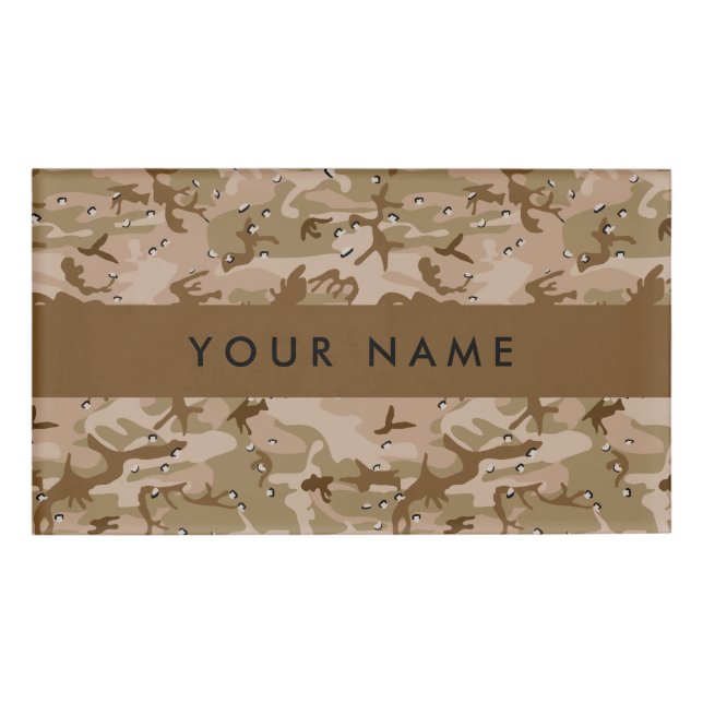 Wüste Camouflage Kieselsteine, Ihr Name, personali Namenschild (Vorderseite)