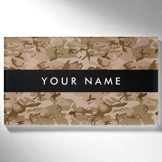 Wüste Camouflage Kieselsteine, Ihr Name, personali Namenschild (Vorderseite)
