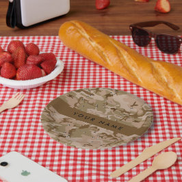 Wüste Camouflage Kieselsteine, Ihr Name, personali Pappteller
