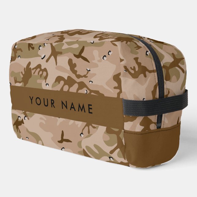 Wüste Camouflage Kieselsteine, Ihr Name, personali Waschbeutel (Linke Seite)