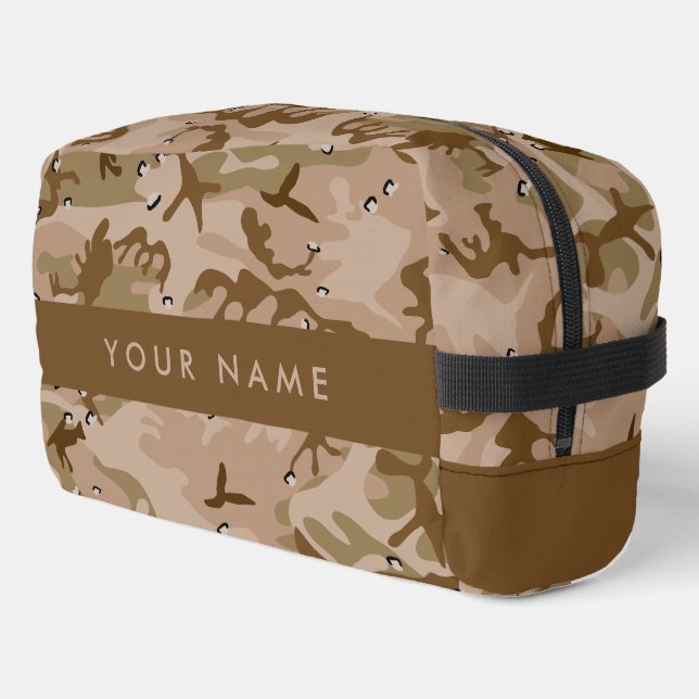 Wüste Camouflage Kieselsteine, Ihr Name, personali Waschbeutel (Linke Seite)