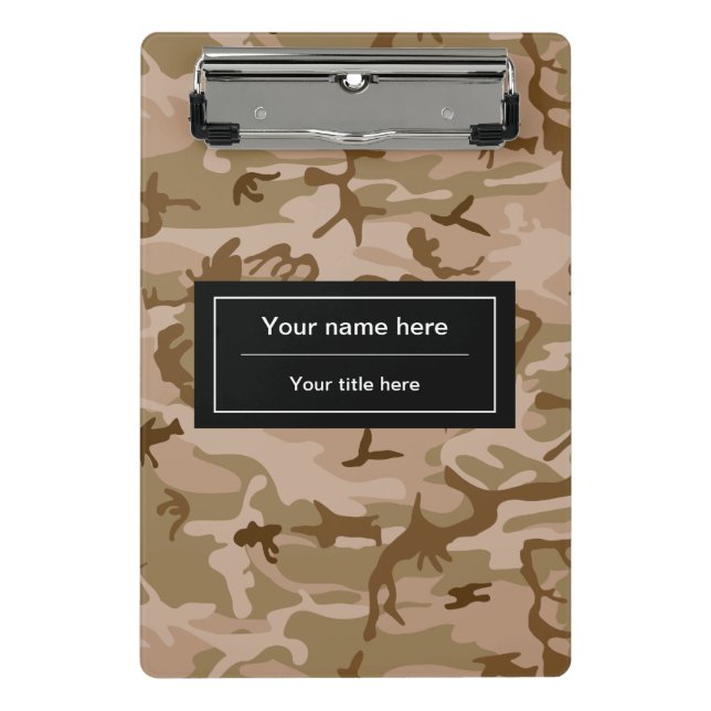Wüste Camouflage, Militär, Armee Mini Klemmbrett (Vorderseite)