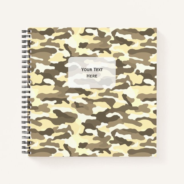 Wüste Camouflage Square Notizbuch (Vorderseite)