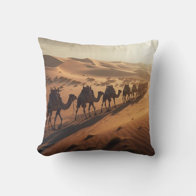 Wüste Caravan Reise nach Camels Kissen (Vorderseite)