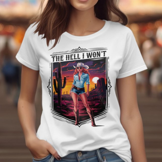 Wüste Cowgirl und die große Kakteen T-Shirt (Von Creator hochgeladen)