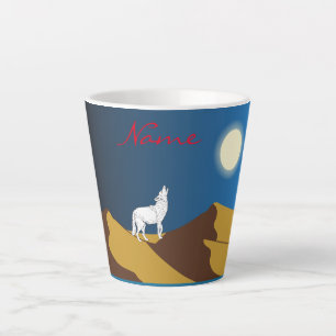 Wüste Coyote Howling Vollmond Thunder_Cove Milchtasse