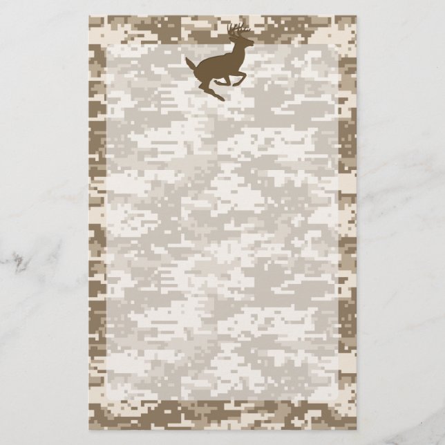Wüste Digital Camouflage Deer Camouflage Muster Briefpapier (Vorderseite)