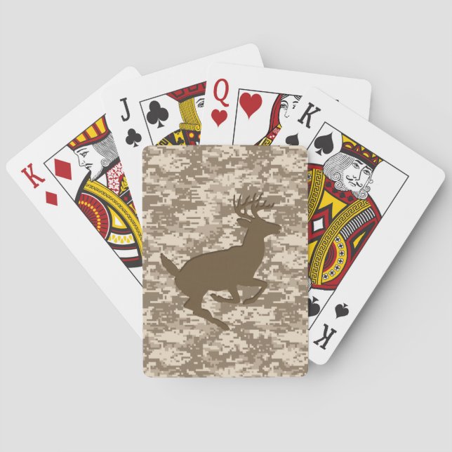 Wüste Digital Camouflage Deer Camouflage Muster Spielkarten (Rückseite)