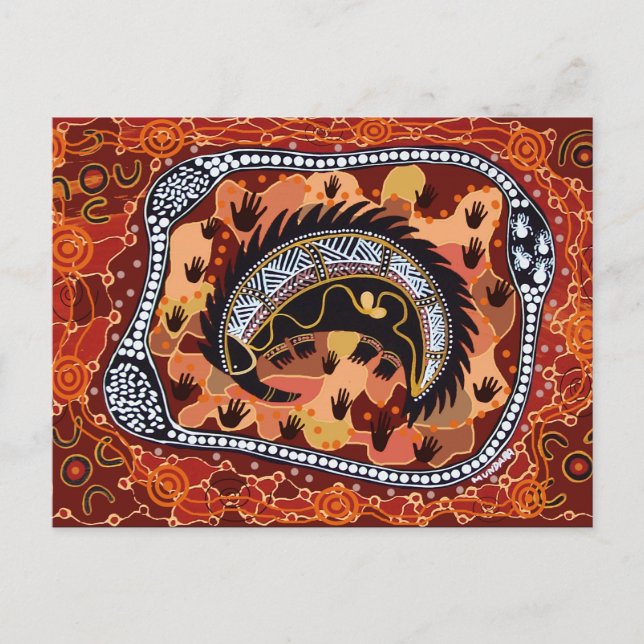 Wüste Echidna Dreaming Postkarte (Vorderseite)