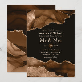 Wüste Gold Agate Watercolor Einladung zur Hochzeit