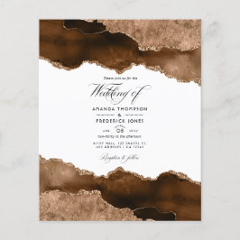 Wüste Gold Agate Watercolor Einladung zur Hochzeit Flyer