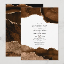 Wüste Gold Watercolor Agate Engagement Party Einladung