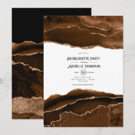 Wüste Gold Watercolor Agate Junggeselinnen-Abschie Einladung