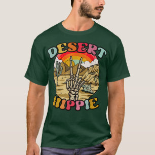 Wüste Hippie Skeleton Rainbow Wüste Summer Vinta T-Shirt