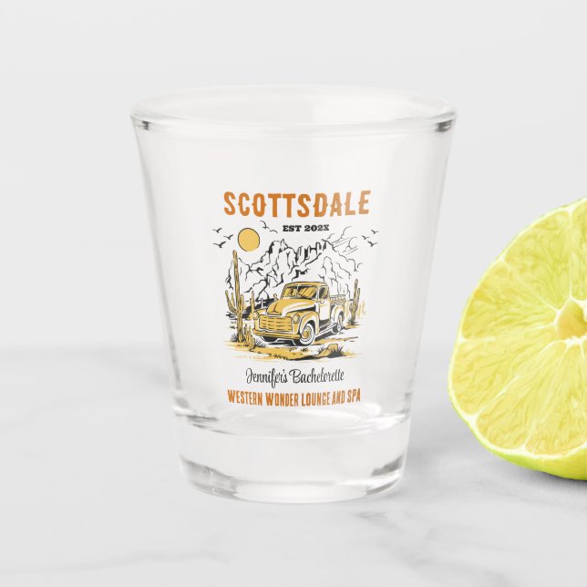 Wüste Junggeselinnen-Abschied Girls Weekend Custom Schnapsglas (Vorderseite)