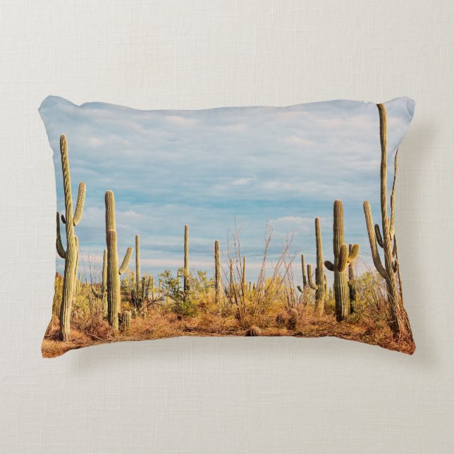 Wüste mit Saguaro cacti Dekokissen (Vorderseite)