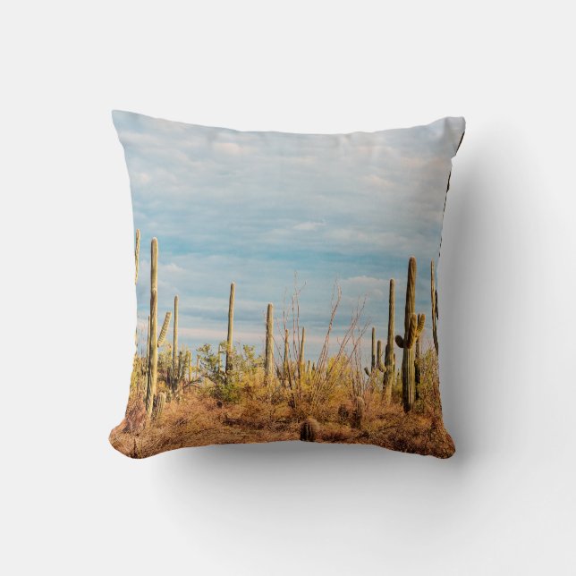 Wüste mit Saguaro cacti Kissen (Vorderseite)