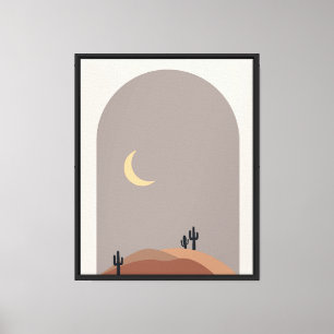 Wüste Moon Wall Art - Boho Ästhetische Print Leinwanddruck