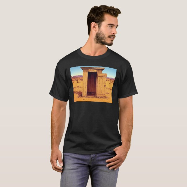 Wüste Outhouse Männer schwarzer T - Shirt (Vorne ganz)
