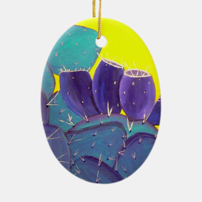 Wüste Prickly Birne mit Obst Keramikornament (Hinten)