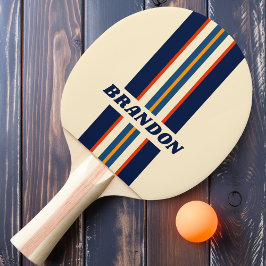 Wüste Retro Rainbow Kundgebung Streifen mit Namen Tischtennis Schläger
