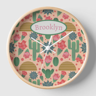 Wüste Rosa Kinderzimmer Decor-Baby Girl Uhr