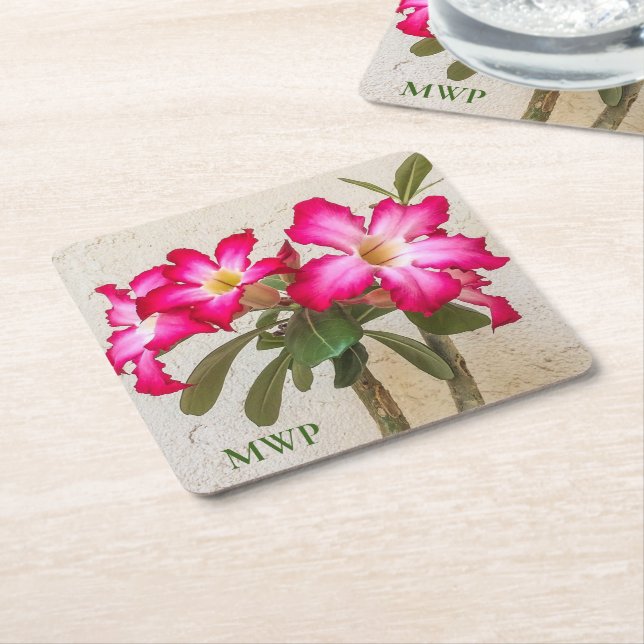 Wüste Rose Blume Papier Untersetzer (angewinkelt)