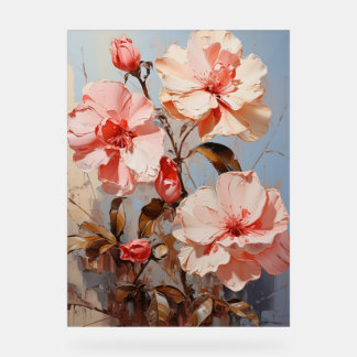 Wüste Rose - Impasto Floral Acrylschild