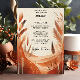 Wüste Rustic Boho Autumn Ombre Brown Wedding Einladung