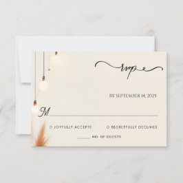 Wüste Rustic Boho Autumn Ombre Brown Wedding RSVP Karte
