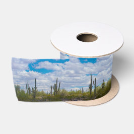 Wüste Saguaro Cactus Party Wolken Natur Satinband
