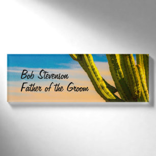 Wüste Saguaro Cactus Wedding Party Template Namenschild