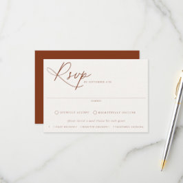 Wüste Sienna Meal Choice Wedding RSVP Card Karte