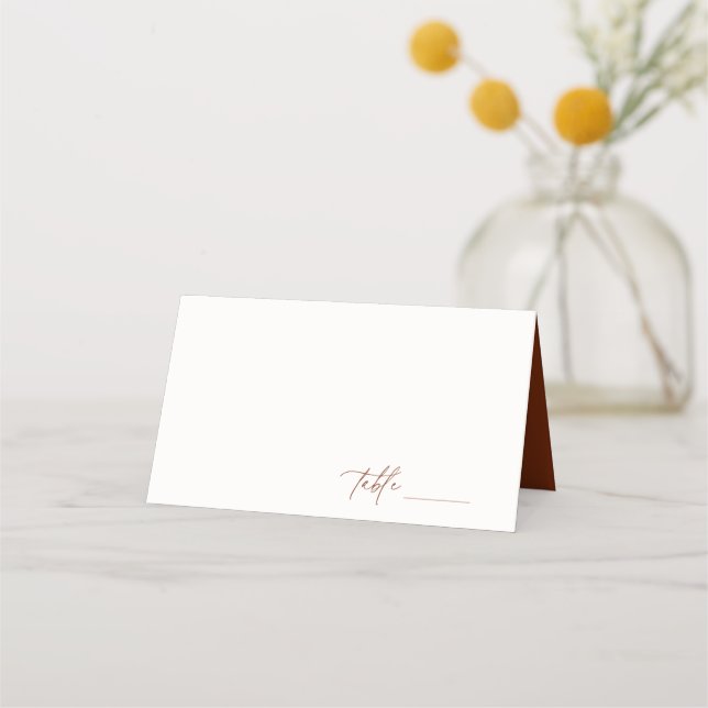 Wüste Sienna Minimalistisch Wedding Platzkarte (Vorderseite)