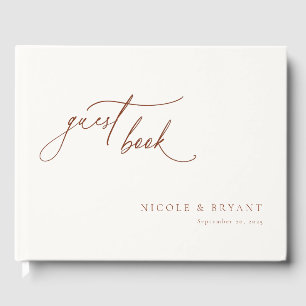 Wüste Sienna Moderne Minimalistische Hochzeit Gästebuch