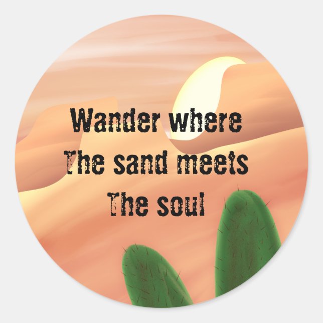 Wüste Soul Wanderer Runder Aufkleber (Vorderseite)