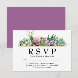 Wüste Succulent Wedding RSVP Karte